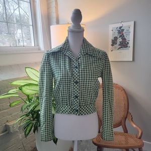 Vintage 70s handmade gingham top
